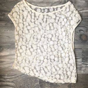 CocoLove Lace Polka Dot Sheer Blouse